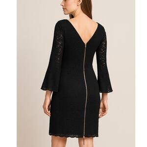 Calvin Klein Black Lace Sheath Dress with Double Zipper Back Women’s Size 8